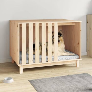 vidaXL Будка для собаки 100x70x72 см з масиву сосни, коричнева, дерев'яний будиночок для собак