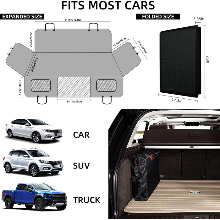 Підстилка для собак у машину з жорстким дном, захист сидіння, універсальна для авто, SUV, вантажівки