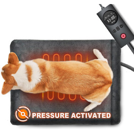 Електричний нагрівальний килимок для собак та котів з регулюванням температури, сірий