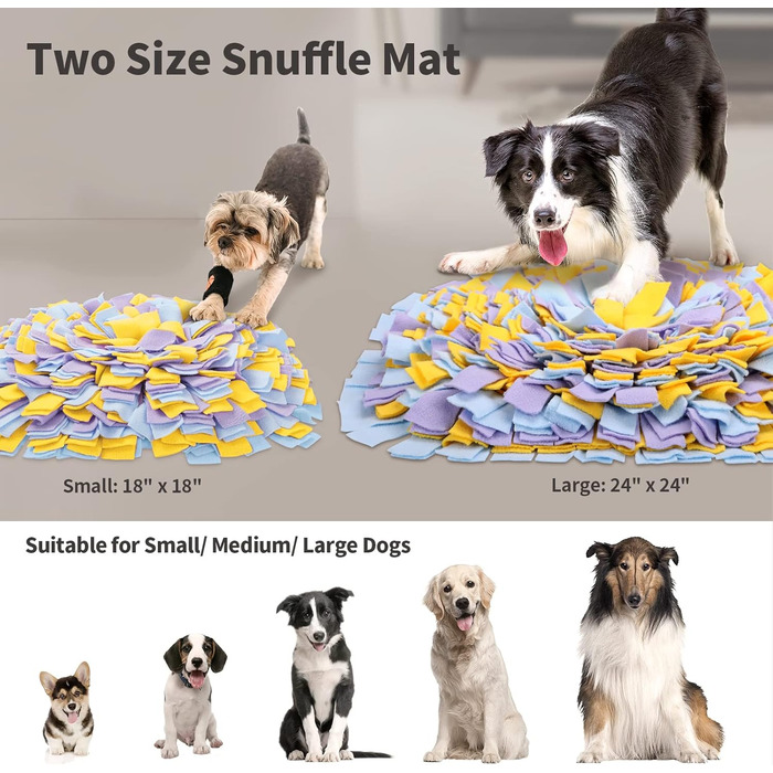 Нюхальна килимок для собак, маленький, великий, для носової роботи, годівниця, міцний нюхальний килимок, інтерактивна іграшка-пазл для домашніх тварин для природного пошуку їжі, тренування та зняття стресу