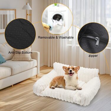 М'яке пухнасте ліжко для собак та котів (61x48x30 см) – затишне місце для відпочинку | Колір