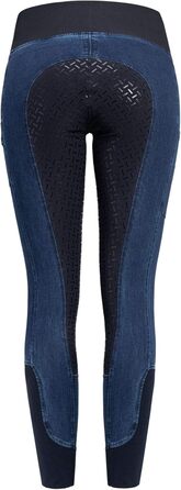 Джинсові легінси для верхової їзди RIDERS CHOICE з повним силіконовим покриттям та кишенею для телефону - RidersDeal Collection, 32, Темно-синій