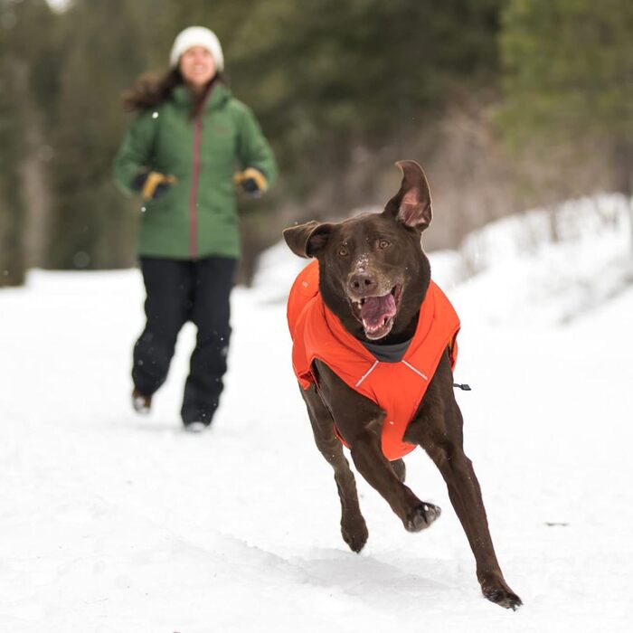 Ruffwear Quinzee утеплена зимова куртка для собак, розмір L, помаранчева, пакується