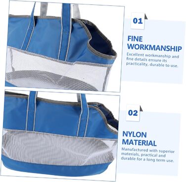 Транспортна сумка для котів POPETPOP з кишенькою-холодильником, нейлон, блакитна