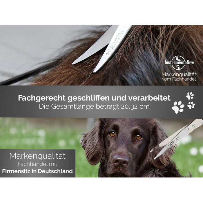 Професійна шерсть для собак | Ножиці для собак та шерсті | Вигнуті ножиці для шерсті та волосся 20,32 см сірого кольору