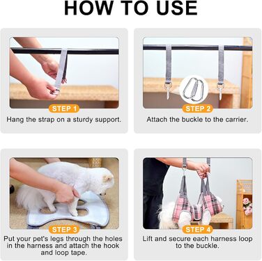 Гамак для грумінгу собак BEAUTYZOO з регульованою шлейкою та сталевим гребінцем, фіксатор для догляду за тваринами для стрижки та укладання, ідеальний підвіс для собак для безпечного та безстресового догляду XS (відстань між ніжками: 1.8-2.9 м / Мак. вага