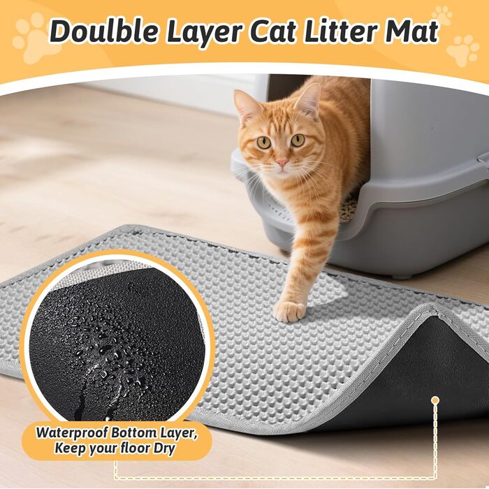 Килимок для котячого туалету самоочисний сірий