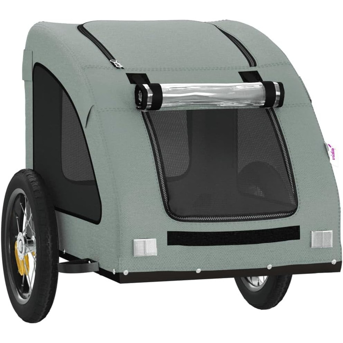 Фahrраd-причіп для собак сірий Oxford-тканина та залізо 124x53x53 см Причіп для домашніх тварин Причіп для собак Причіп для собак для собак та інших домашніх тварин