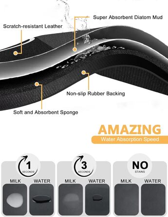 Нековзна килимок-підкладка під миску для собак та котів, сірий, 30 x 50 см