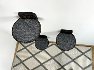 Настінний комплекс для котів Kletterwand – набір з 3-х круглих сходинок, діаметр 20 см, темний колір