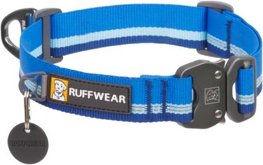 Нашийник для собак RUFFWEAR Top Rope, міцний нейлоновий, розмір M (36–51 см), колір Basaltgrau (Blue Pool), для прогулянок