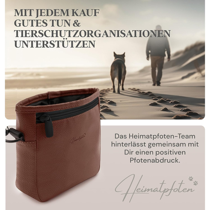 Лекарська сумочка для собак з штучної шкіри - сумка для прогулянок з магнітною застібкою однією рукою - сумка для собачих ласощів (розмір S - темно-коричневий) S Темно-коричневий