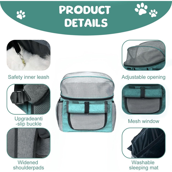 Кошик для собак на велосипед, 5 кг, блакитний. Зручний, складаний кошик для собак та котів. Ідеально для кемпінгу та подорожей.