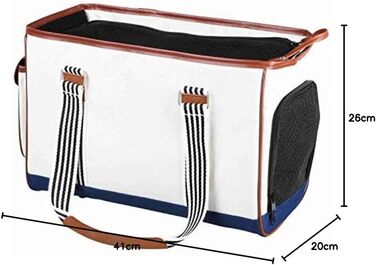 Трійзі Еліза - сумка-переноска для собак, біла, 20 x 26 x 41 см