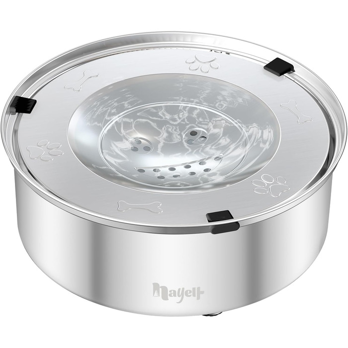 Нержавійна миска для води для собак Nayelf, 1л, анти-салю, не слизька, не протікає, для маленьких та середніх собак