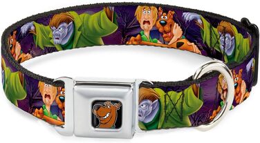Нашийник для собак Buckle Down Scooby-Doo, регульований, 22,9–38,1 см, чорний, повнокольоровий принт