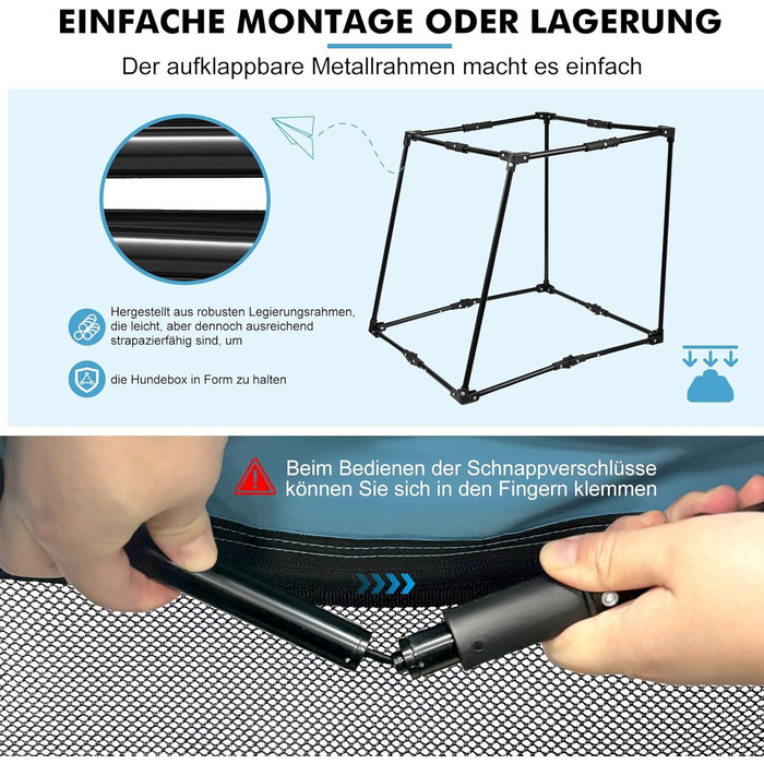 Складана переносна переносна коробка для собак Snagle Paw, стабільна переносна коробка для заднього сидіння автомобіля з підголовником, металевий каркас, переносна коробка для задньої частини автомобіля для середніх/великих собак, переносна коробка з сітч