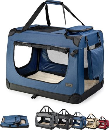 Lionto Транспортна переноска для собак та котів, складна, 60x42x44 см, з ручками та ковдрою, до 12 кг