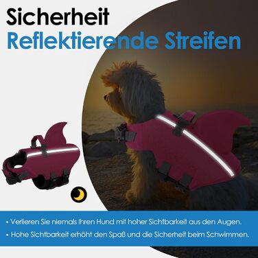 Світлокасова жилет для собак AOFITEE, рожевий, XS-M, з ручкою для порятунку, регульований