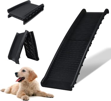 Рампа для собак, складана, для автомобіля, пластикова, антиковзаюча, до 90 кг, 156 x 40 см