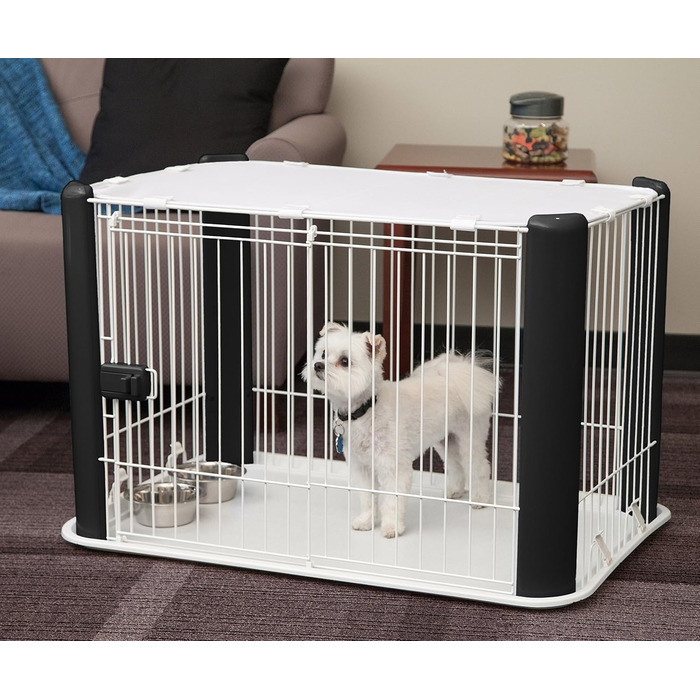 Клітка для собак IRIS, чорна, з дроту