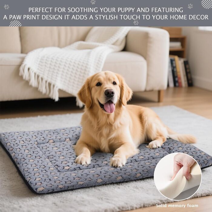 Ортопедичне ліжко для собак BVAGSS, миюча підстилка для собак, плюшева подушка для собак. М'яке та тепле ліжко для собак маленьких, середніх та великих порід, з неслизьким дном. Розмір 60x45 см, колір Blue Star