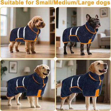 Рушник для собак Bienbee, XXL, швидковисихаючий, супер вбираючий, блакитний