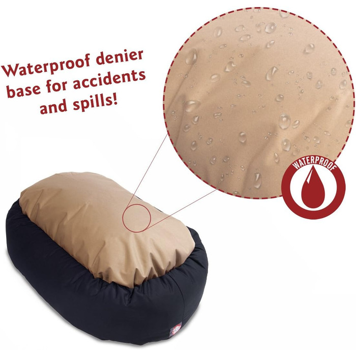 Зручне кругле лежак для собак Majestic Pet з Sherpa, бавовни та поліестеру, чорний, 61 x 46 x 18 см, розмір S, для комфортного сну та відпочинку