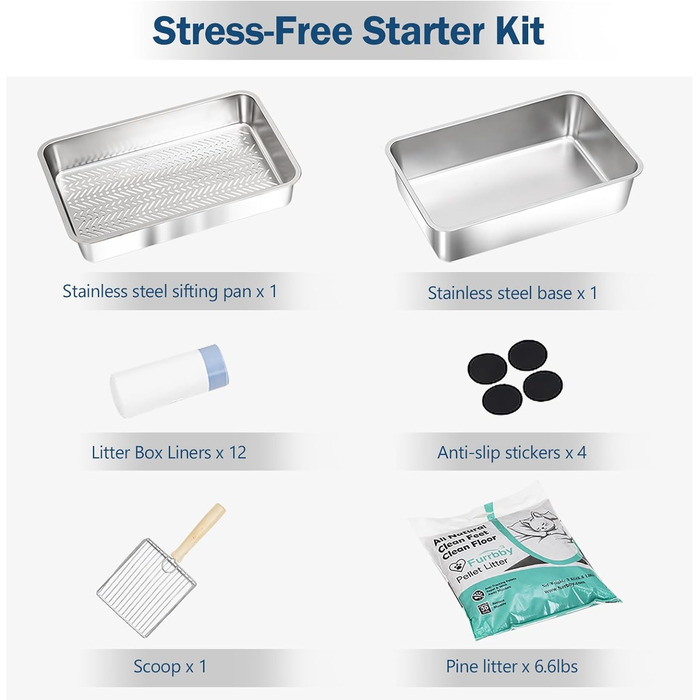 Katzentoilette DOWANQO Edelstahl, велика, відкрита зверху, з фронтальним доступом, XL, легко чистити