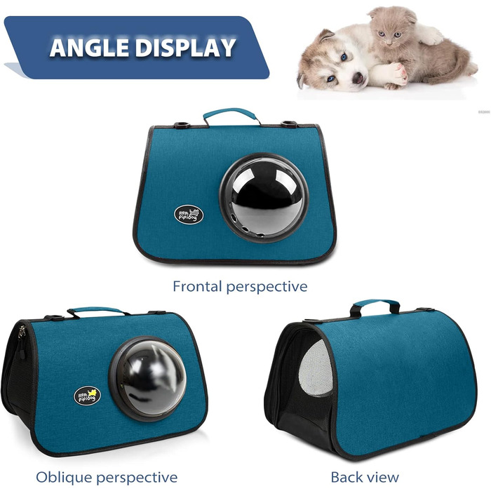 PETCUTE Транспортна сумка для кота/собаки, 41 x 25 x 27 см, складний бокс, дихаючі отвори, схвалено авіакомпаніями, темно-зелений