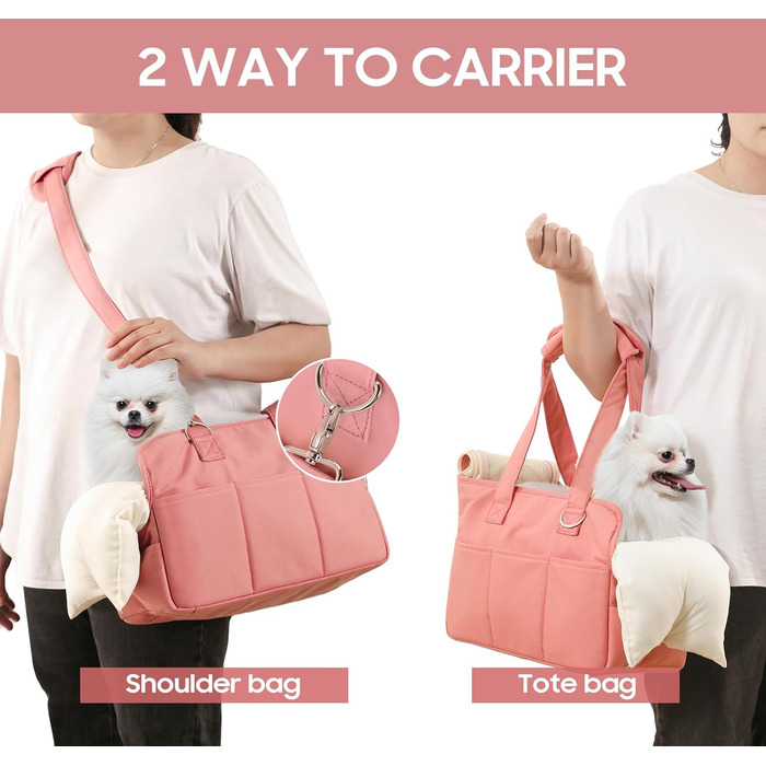 Трансформер для котів та собак, переноска для тварин, рожева, 16.5 x 7.5 x 12.5 см