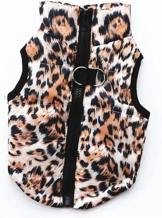 Зимовий теплий халат для собак, термокуртка, зимовий халат одяг, для холодної погоди, затишна зимова куртка для собак середніх та великих порід (вага, розмір) (леопард, M)