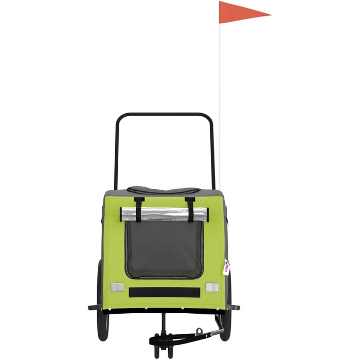 Причіп для тварин на велосипед, Oxford, тканина та метал, помаранчевий та сірий (63 x 121 x 65 см)