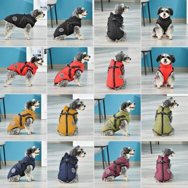 Тепла жилетка для собак на зиму - чорна, розмір M. Комфортна бавовняна жилетка з нагрудником для собак.