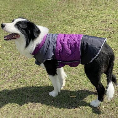Водонепроникний зимовий теплий халат для собак - зимовий халат для маленьких та середніх собак, двосторонній (Колір: Коричневий, Розмір: S, Колір: Фіолетовий)
