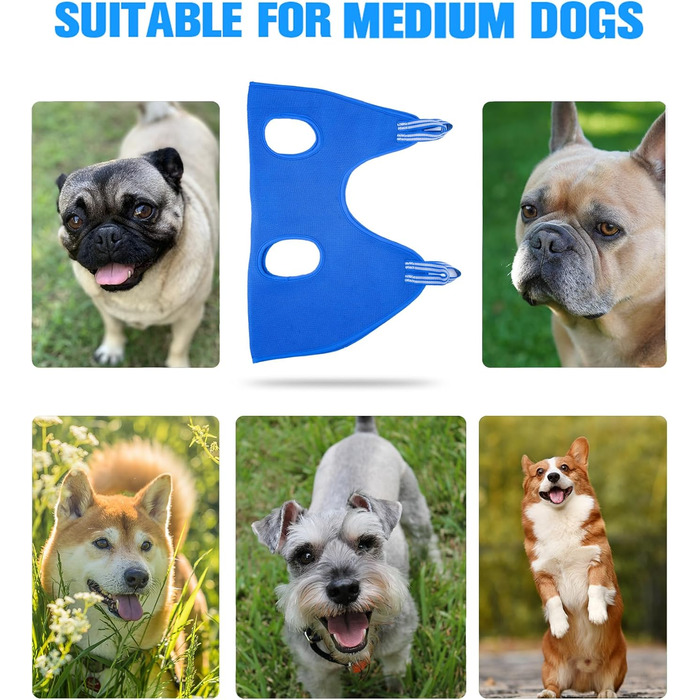 Ккіімат Гамак для догляду за тваринами 5-в-1, дихаючий, для малих та середніх тварин, помічник для купання, миття, догляду та стрижки нігтів (блакитний), Medium/до 16 кг