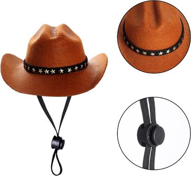 Костюм ковбоя для домашніх тварин, аксесуари для Хелловін, костюм для собак та котів, ковбойський капелюх з банданою, розмір M, коричневий