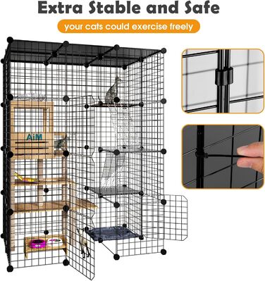 Великий котячий вольєр для дому та вулиці, металевий, знімний, DIY Catio для 1-3 котів, 2x3x4 м, ігровий майданчик