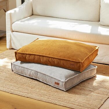 Ортопедичне ліжко для собак FUKUMARU - 91x64x14 см, знімний вологостійкий чохол, м'який килимок для собак, матрац для собак, ковзаюча поверхня, сірий колір.