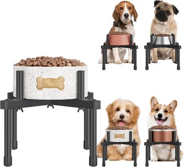 Підставка для води для собак Jane Eyre, регульована, для великих та середніх порід, антиковзна, M-STEEL