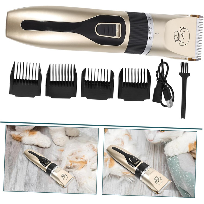 Електричний триммер для собак Yardwe - тиха та безпечна машинка для грумінгу тварин з титановим лезом