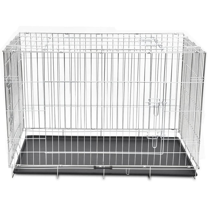 Складаний металевий вольєр для собак vidaXL XXL, транспортна клітка 121x74x83 см