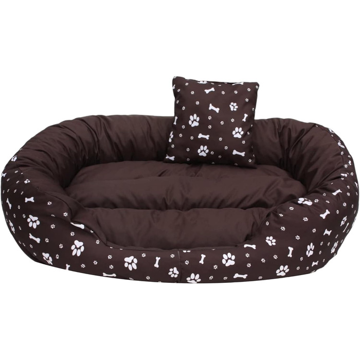Ортопедичне ліжко для собак Luxus з м'яким бортиком, формастійке, стійке до подряпин, легке у чищенні (колір: коричневий)