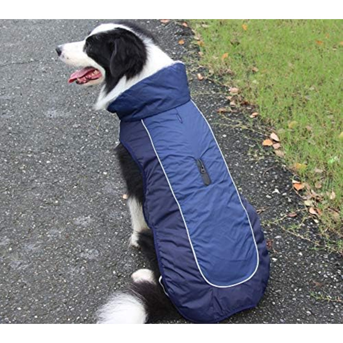 Флісова нашийникова стрічка JoyDaog для собак середніх порід, водонепроникна куртка для собак з бавовняної тканини для холодної зими (XL, Синій)