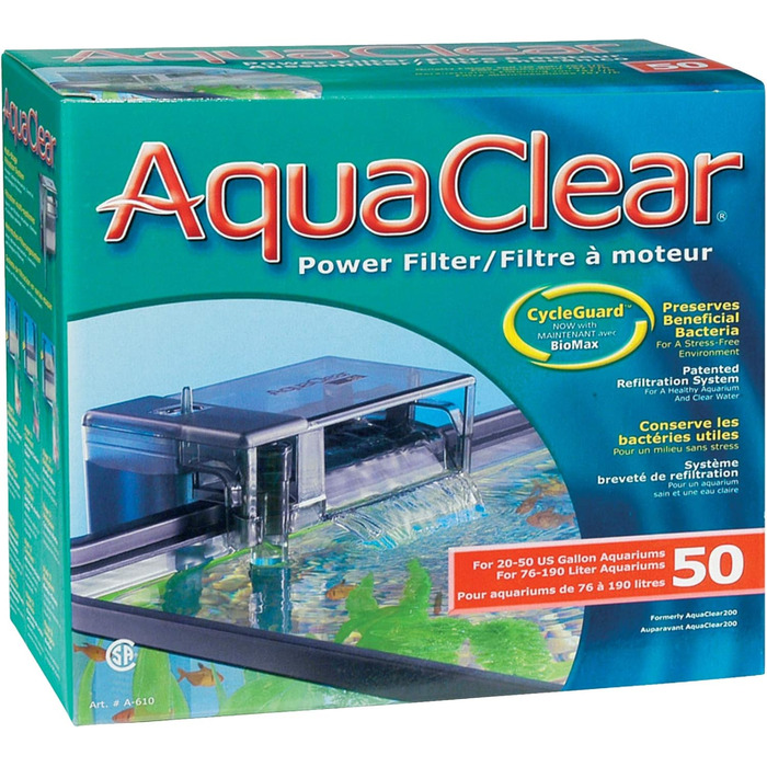 AquaClear зовнішній фільтр для акваріума 76-190 л, 6 Вт, навісний