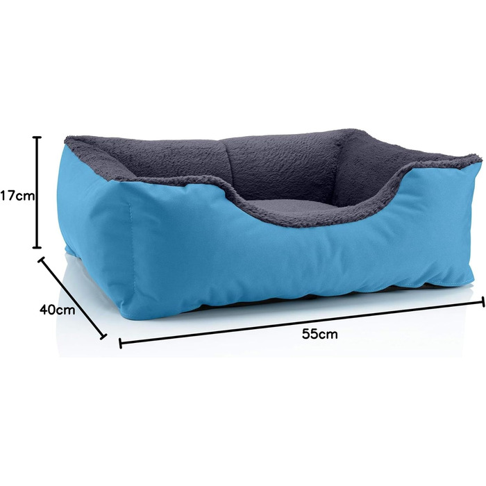 Ліжко для собак BedDog Teddy, чорно-коричневе, XXL, з міцної Cordura та Microfaser-Velours, зручне, для дому та вулиці, 50x35x17 см