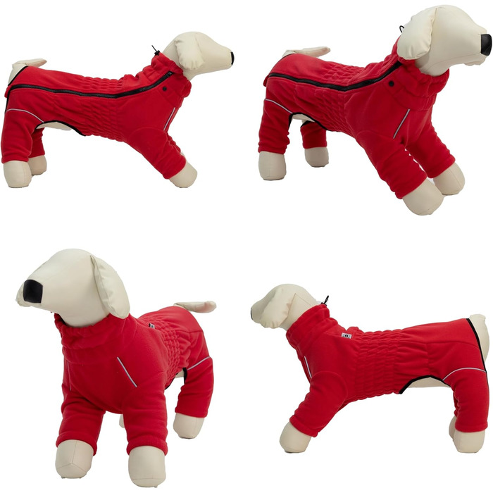 Вітростійка куртка для собак, фліс, зимовий теплий одяг, червона, розмір M