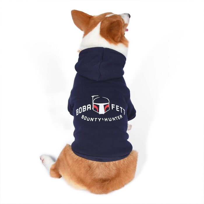 Худі для собак Star Wars Boba Fett, блакитний, розмір Small | Одяг для собак Star Wars | Зручний капюшонний світшот для собак, подарунок для фанатів Star Wars
