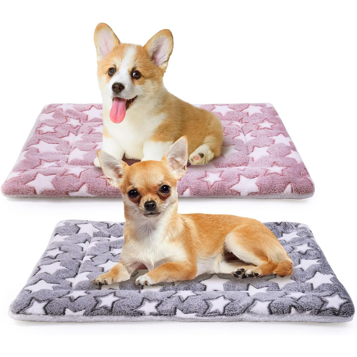 Крізь для собак ICOOYO - м'яке ліжко-лежанка для тварин з флісу, підходить для котів та маленьких собак, легко миється (61 x 41 см, XXL, сірий)