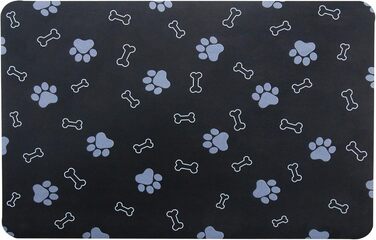 Підкладка під годівницю для собак та котів, чорна, 81,3 x 43,2 см, нековзна, швидковисихаюча, поглинаюча